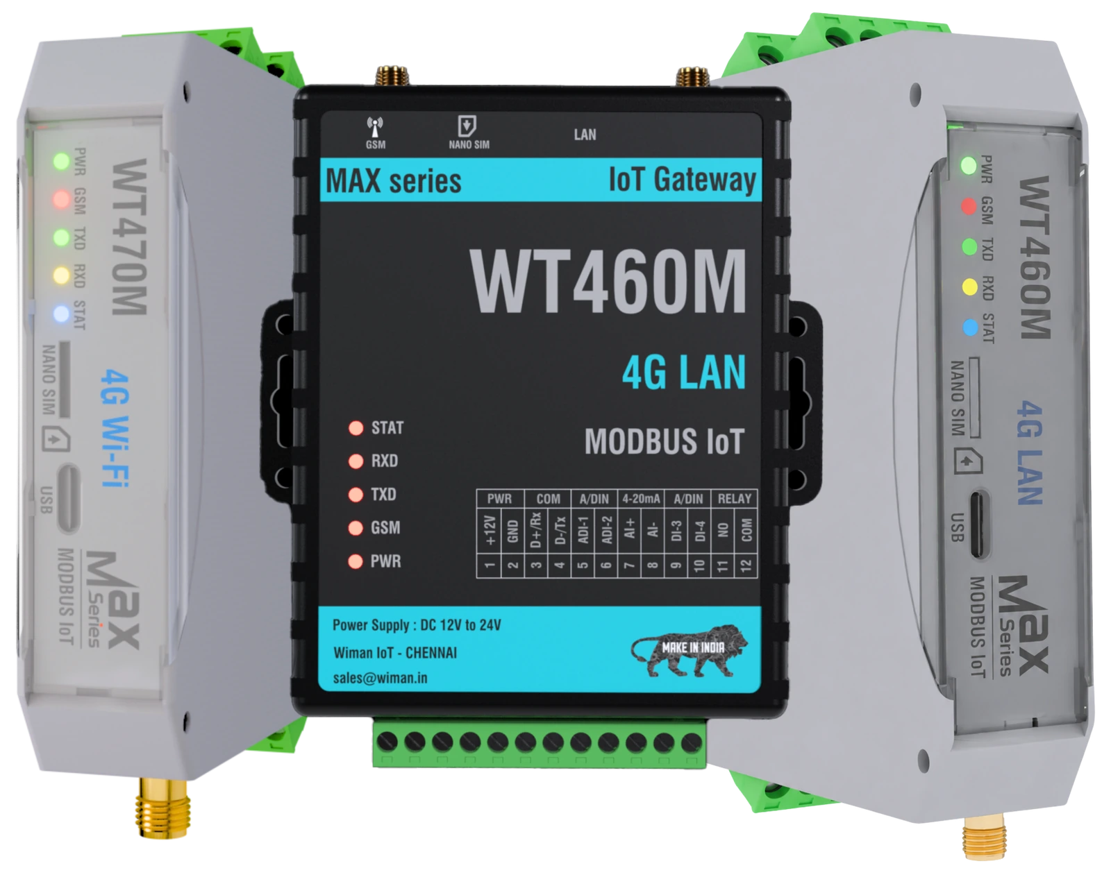 Wiman MAX Series — WT470M, WT460M and WT460M industrial IoT gateways
